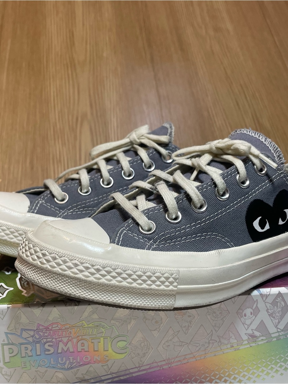 Comme des Garcons PLAY Converse Chuck 70 Low Grey Steel Canvas Sneakers Sz 6M 8W
